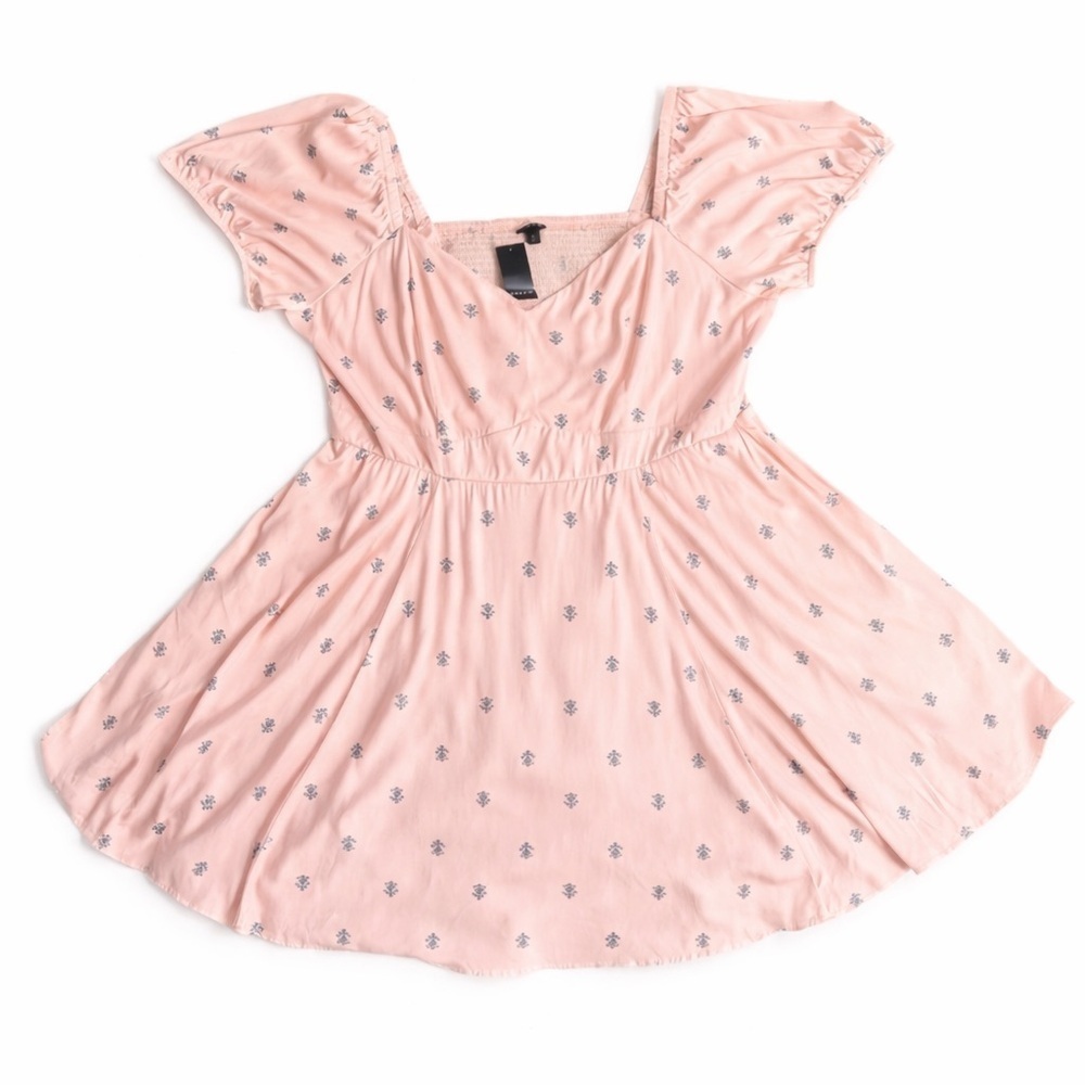 Torrid Pink Floral Skater Dress Sweetheart Neck Cottagecore Coquette 4X NWT Mini - Picture 5 of 13